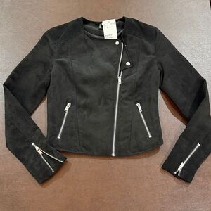 NWT faux suede XS /2 moto jacket in black